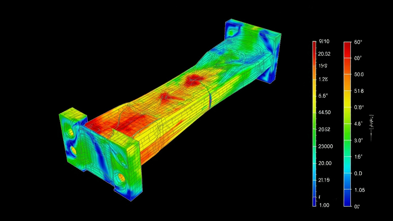 Heatmap de desviación dimensional de loadarm Komatsu post-reparación