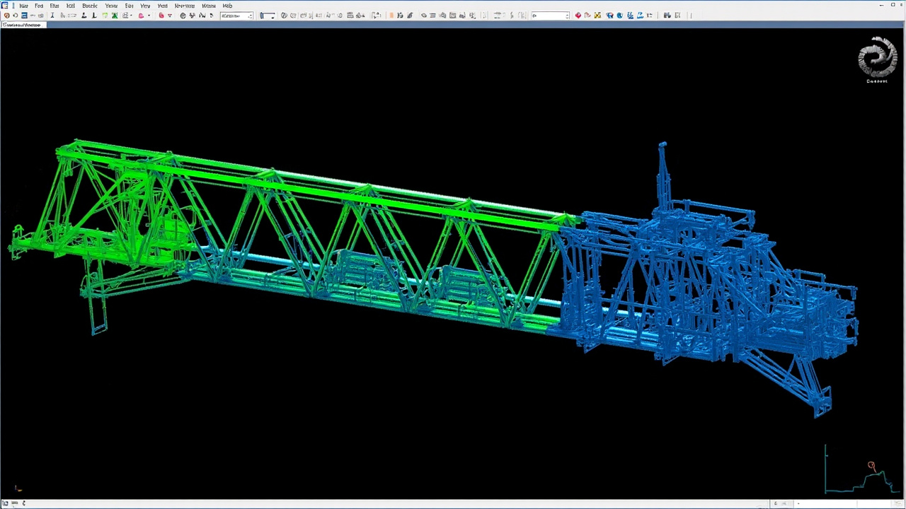 Superposicion CAD vs escaneo del boom